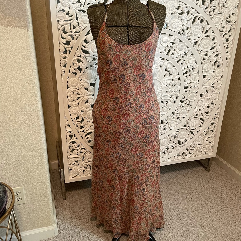 Ralph Lauren sleeveless silk dress, long